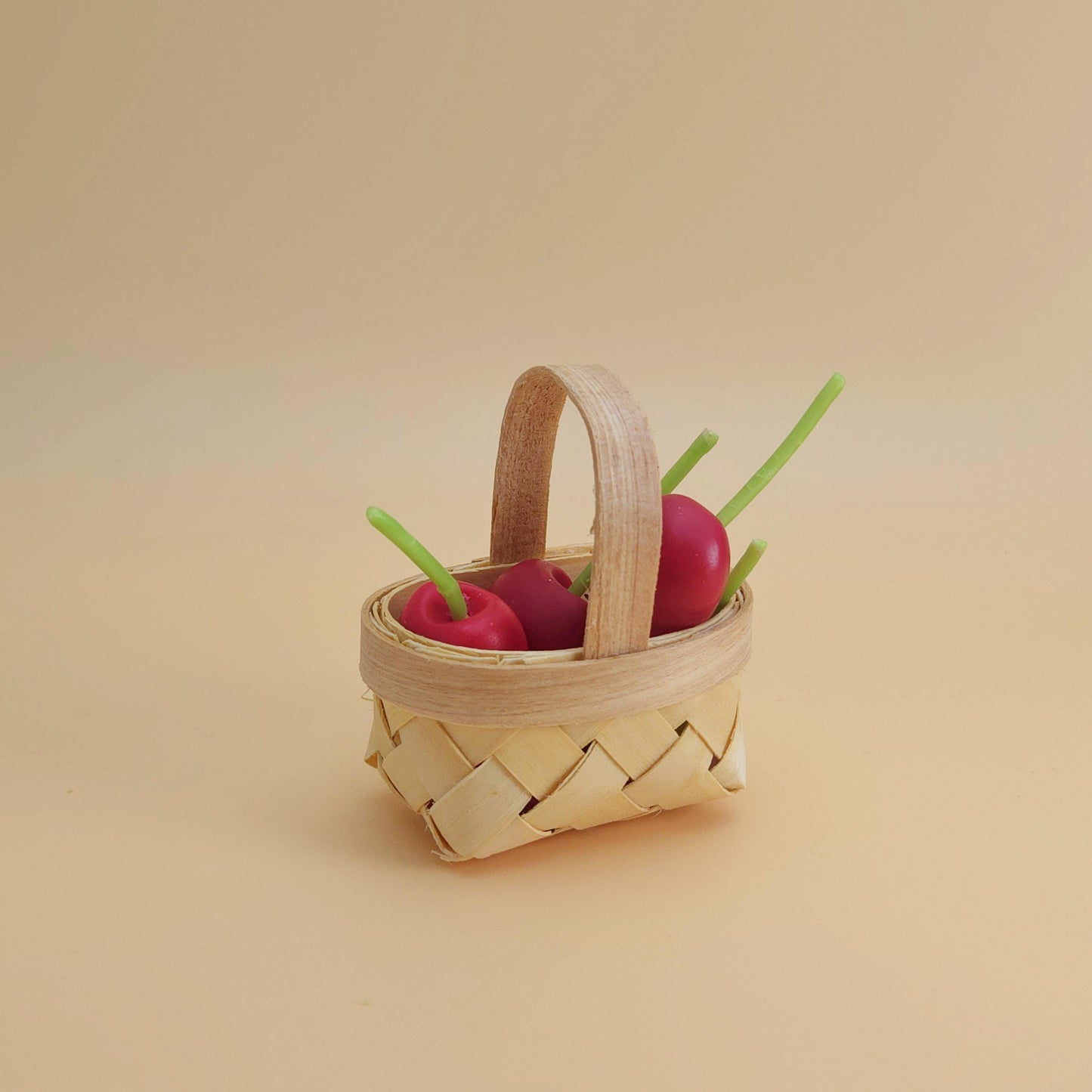 cherry candles, cherry-shaped candles, birthday cake toppers, birthday candles, scented cherry candles, basket of cherry candles, handmade candles, scented soy wax for gifts and decoration, home decor, cherry candle set, gift set, unique candle
