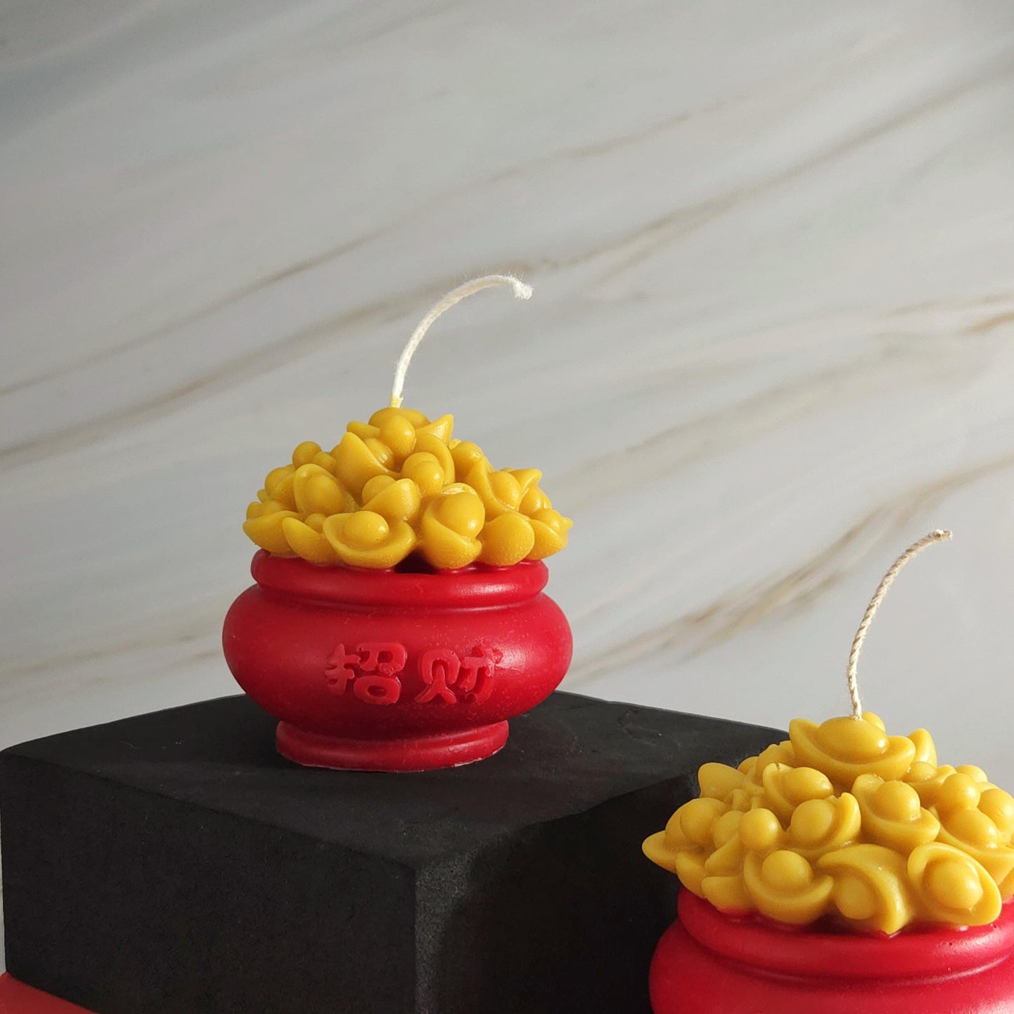 golden bowl candle, good fortune candle, gold ingot candle, wealth candle, Chinese decor, home decor, intention candle ,soy wax, funny candle, scented candle, symbolism, energy healing, housewarming gift, charming gifts