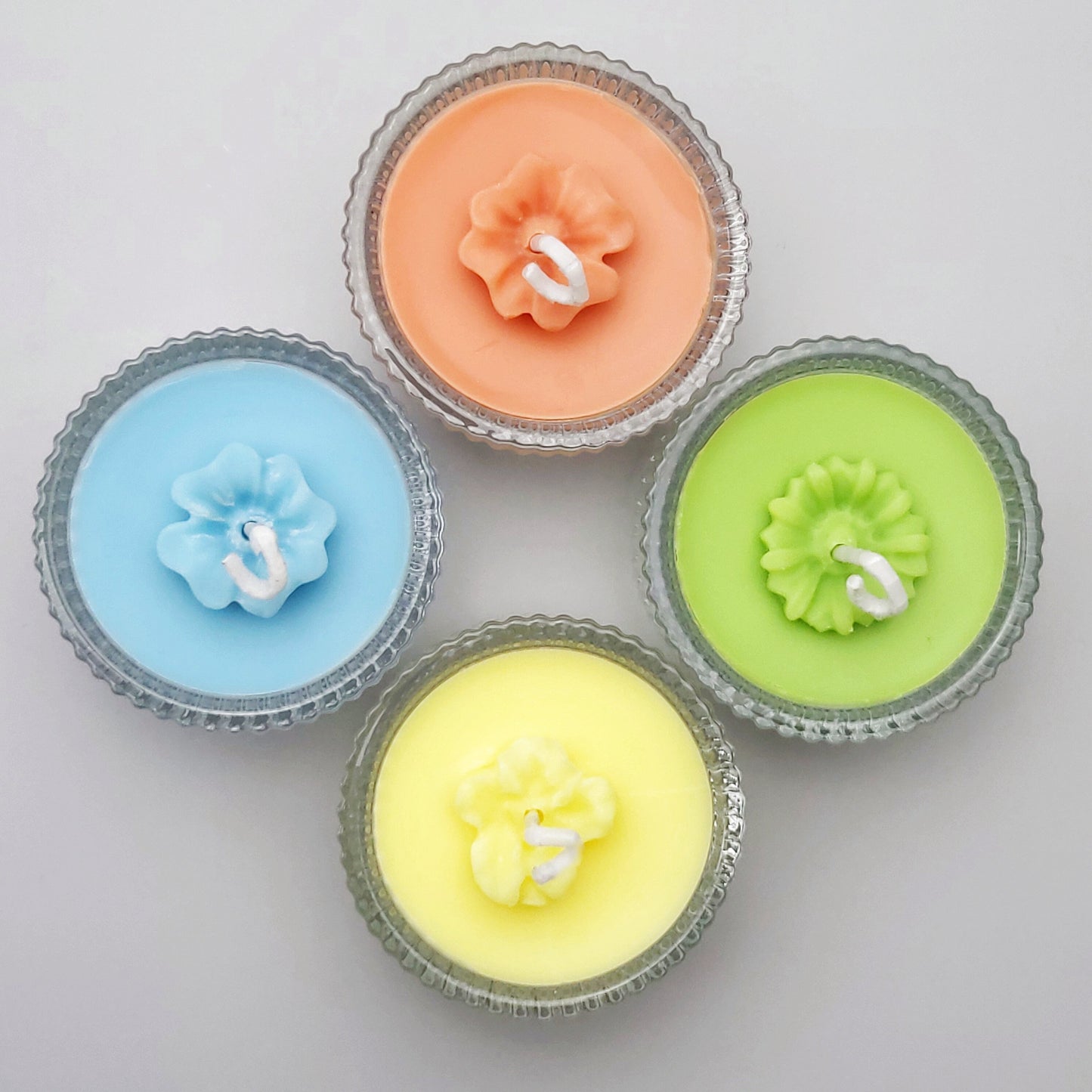 Tea lights candle|spring scents candle sets of 4| hand-pour soy wax candle
