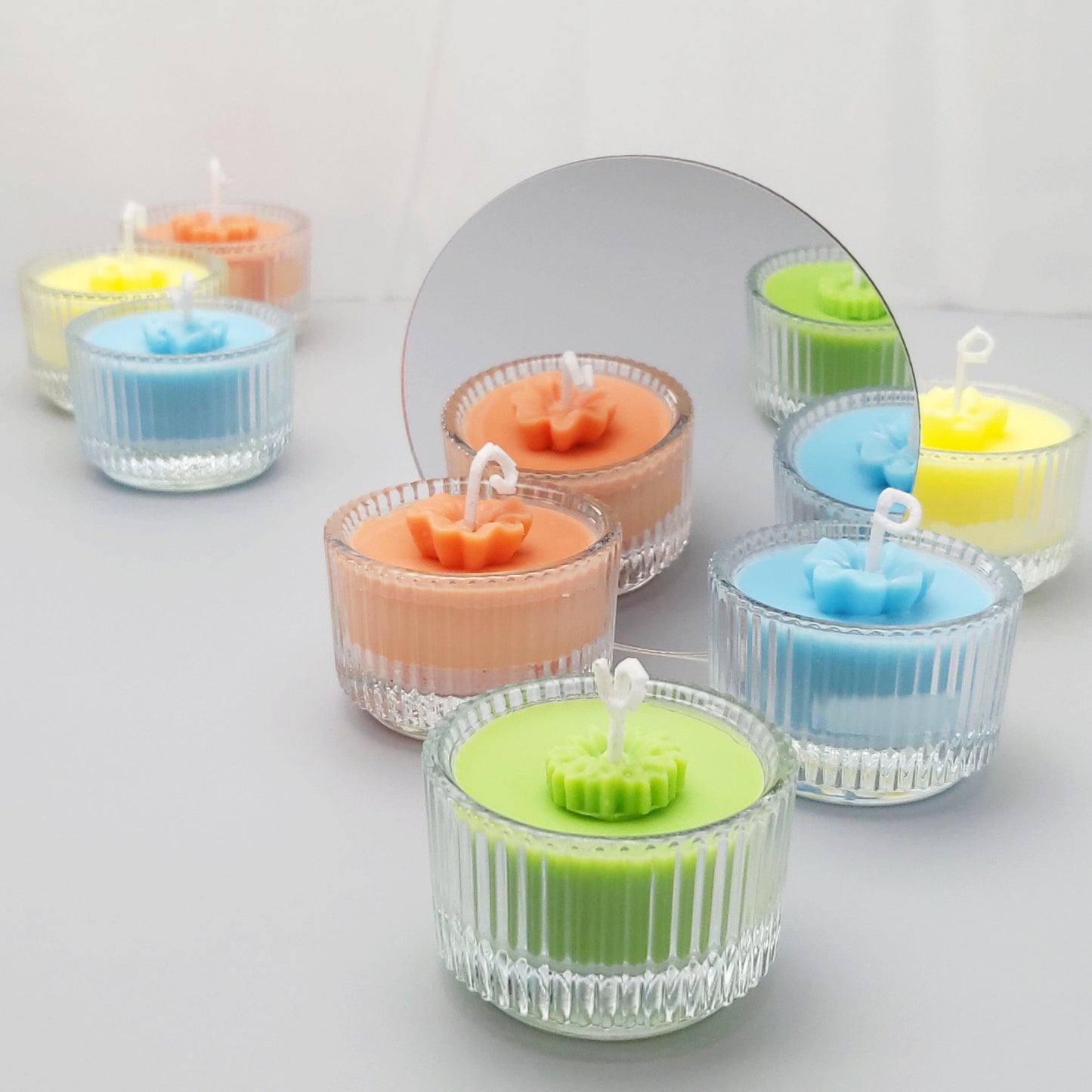 Tea lights candle|spring scents candle sets of 4| hand-pour soy wax candle