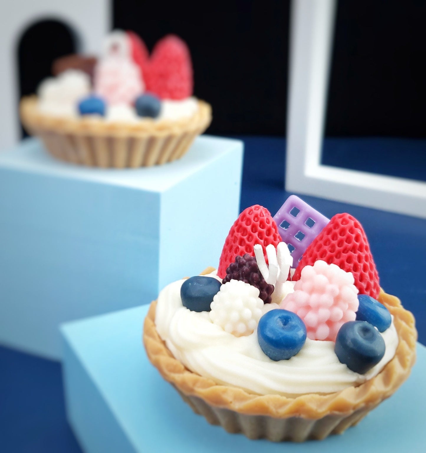 Dessert Candle | Fruit tart Candle|Cream tart Candle with small bearl Scented Candle | birthday gift | gift for her