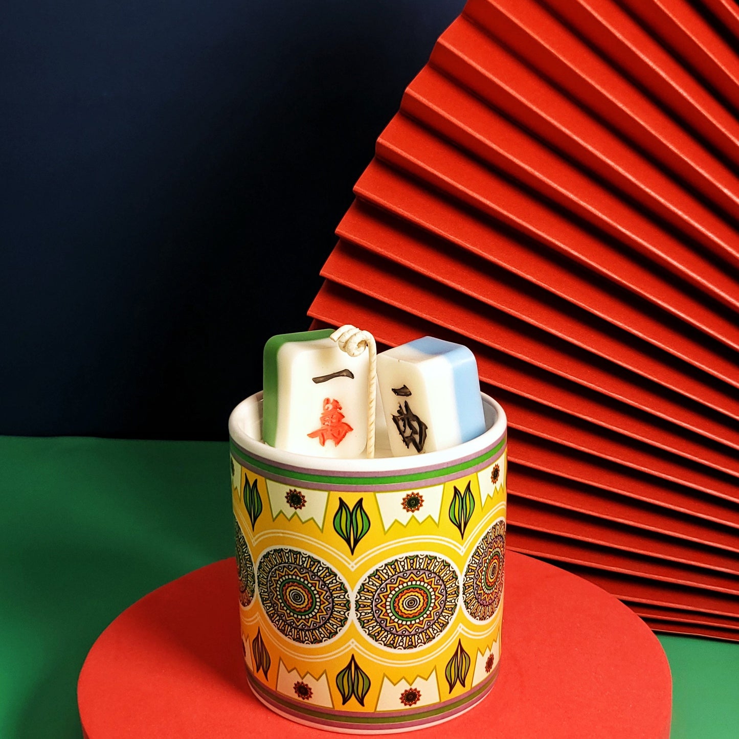 Luck Mahjong handmade candle | soy container candle 8oz | Scented candle | Mahjong | good fortune candle | Chinese traditional candle gift