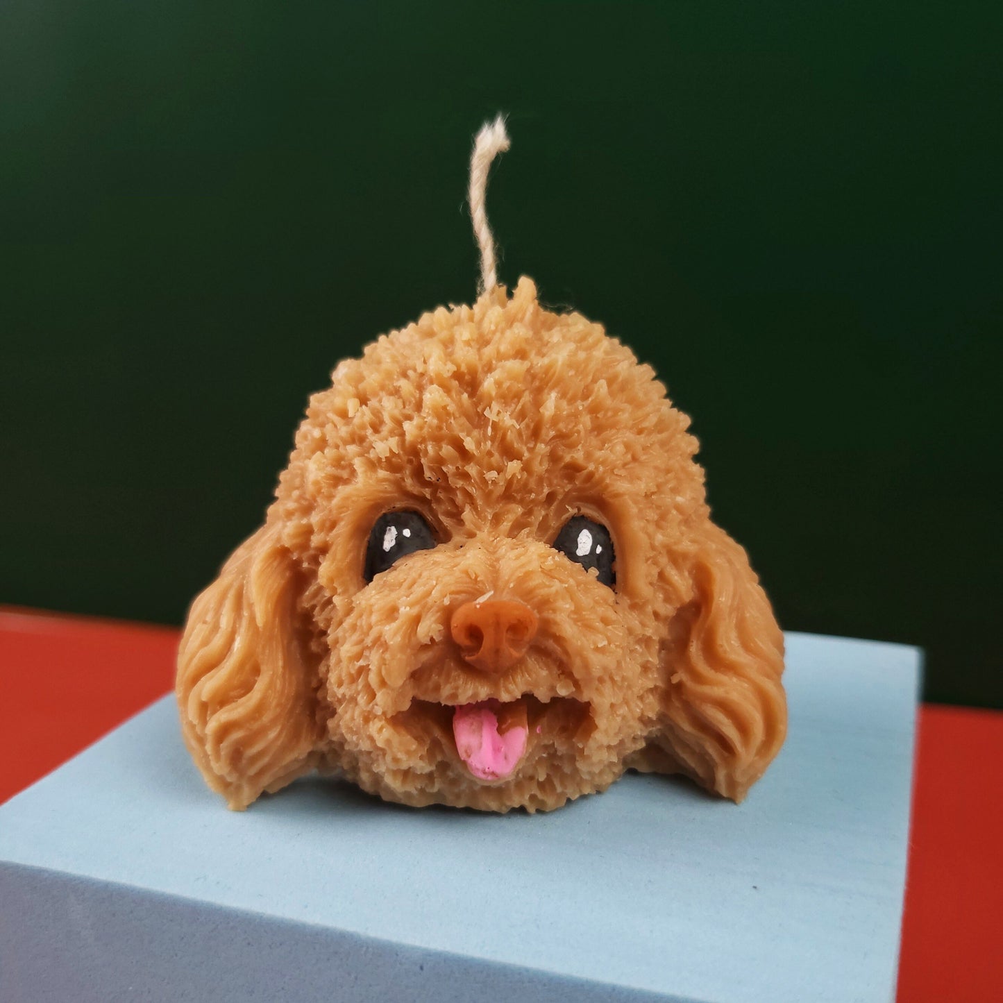 Poodle dog candle|puppy candle|scent pillar candle|dog head candle|pet candle|gift for dog lover