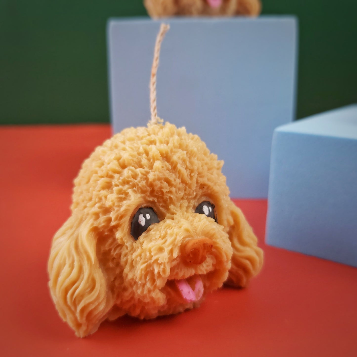 Poodle dog candle|puppy candle|scent pillar candle|dog head candle|pet candle|gift for dog lover