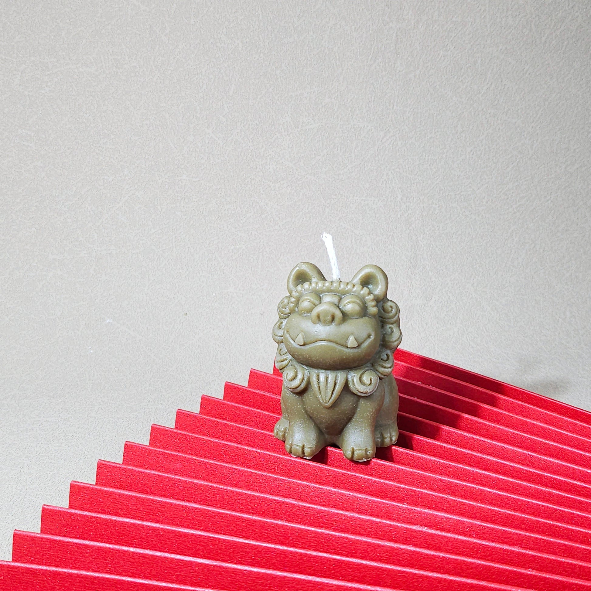 A pair of Cute Lion Guardian of house|Cute stone-like candle| house warming gifts| Chinese style Gifts|New Year Gifts|Protective candle