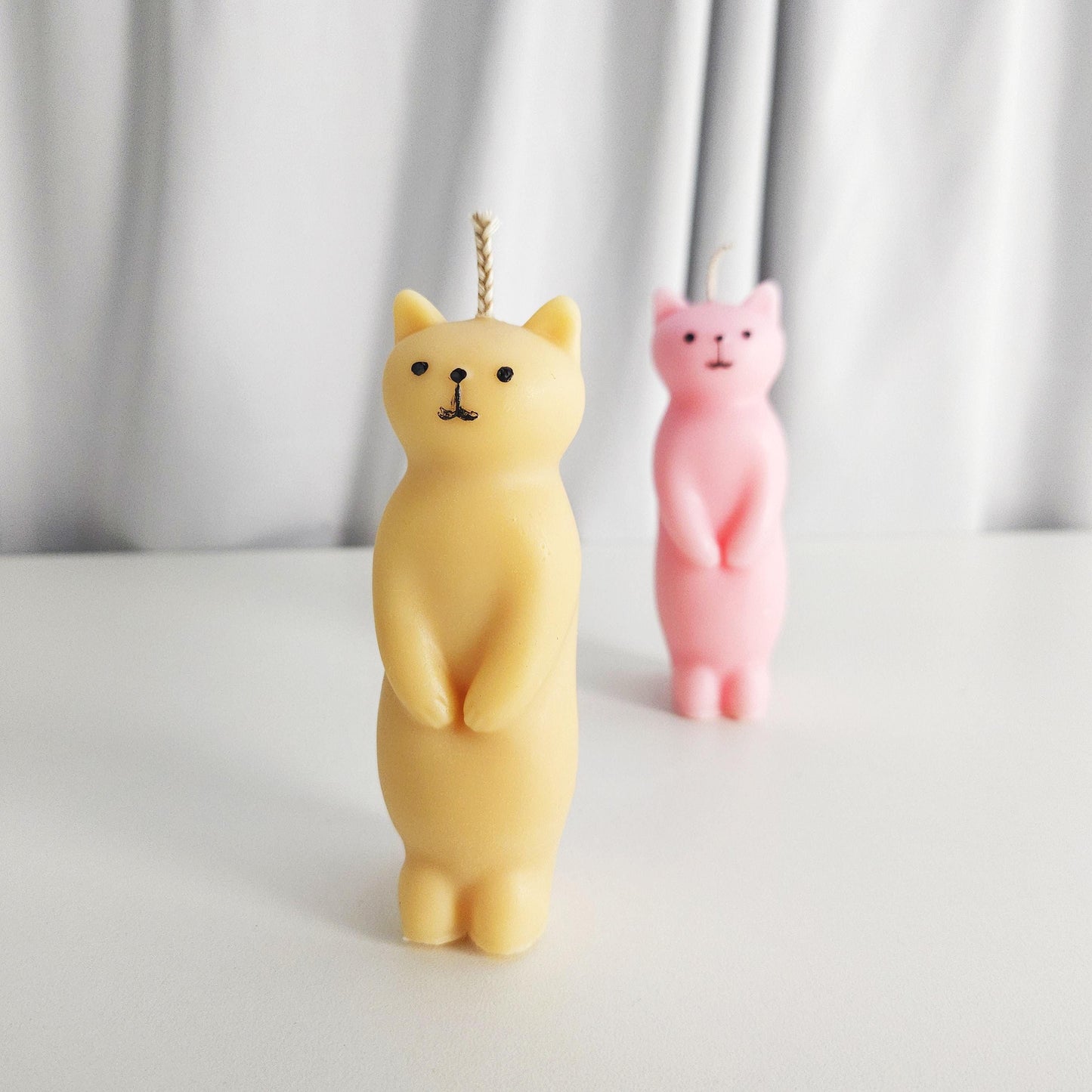 cat candle, pet lover gift, cute gift, cute candle, funny gift, pillar candle, cat lover gift, pastel candle, personalized candle, colorful candle, home decor, standing cat, match cat, scented candle, gift for her, US crafted, handmade gift, soy wax