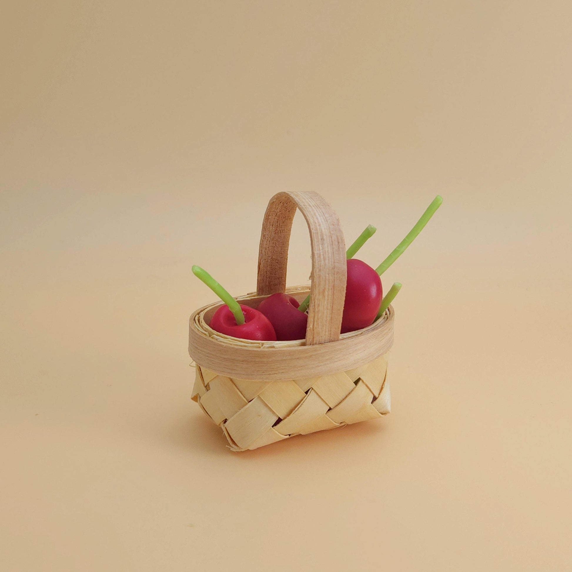 cherry candles, cherry-shaped candles, birthday cake toppers, birthday candles, scented cherry candles, basket of cherry candles, handmade candles, scented soy wax for gifts and decoration, home decor, cherry candle set, gift set, unique candle