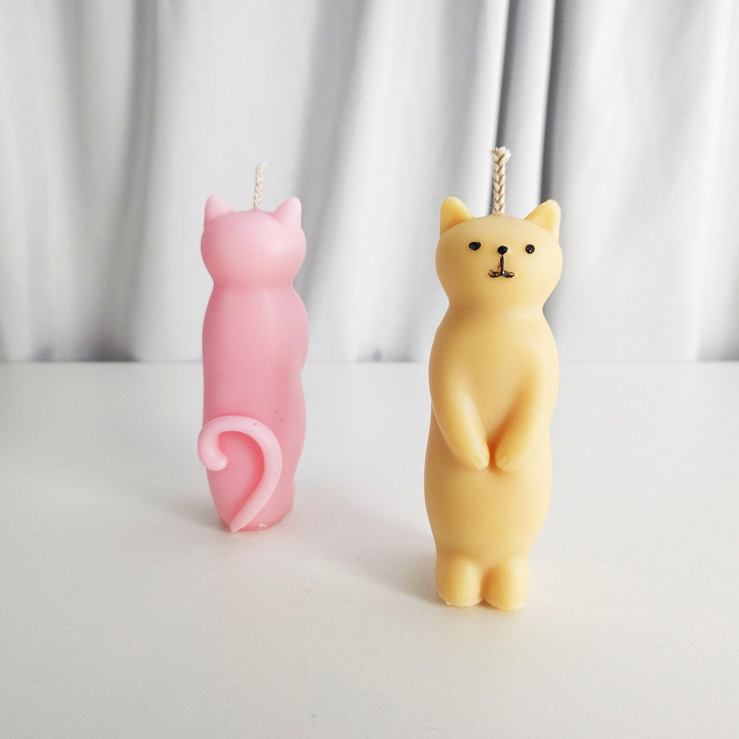 cat candle, pet lover gift, cute gift, cute candle, funny gift, pillar candle, cat lover gift, pastel candle, personalized candle, colorful candle, home decor, standing cat, match cat, scented candle, gift for her, US crafted, handmade gift, soy wax