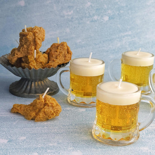 Scented Beer Candle in Shot Glass｜Realistic Gel Wax Beer Mug Candle｜Reusable Glass Candle | Funny Gift for Him | Party Favor | Bar Decor