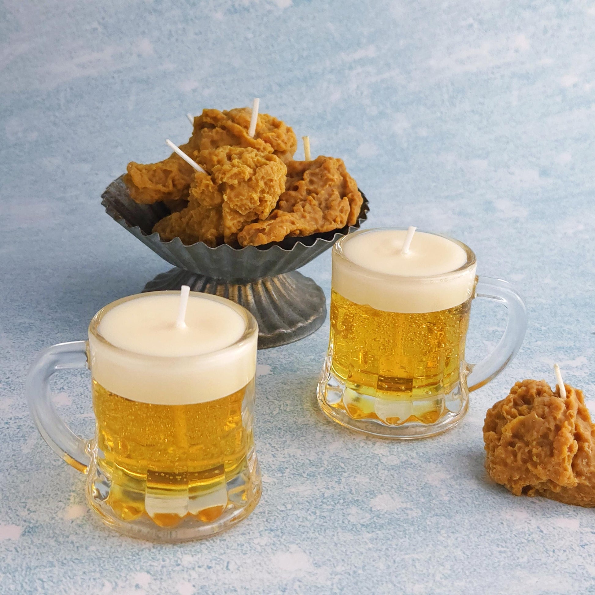 Scented Beer Candle in Shot Glass｜Realistic Gel Wax Beer Mug Candle｜Reusable Glass Candle | Funny Gift for Him | Party Favor | Bar Decor