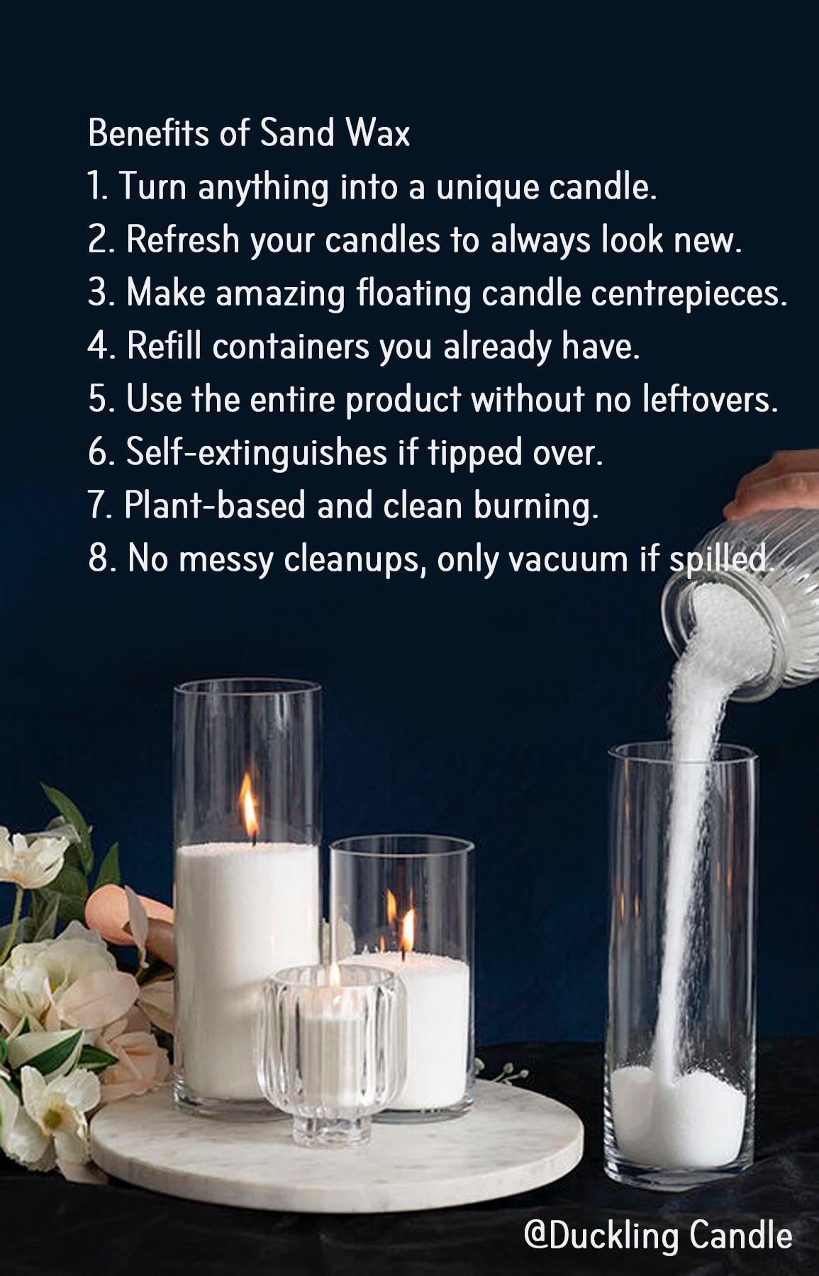 Sand Wax DIY Candle Kit | Scented Sand Wax Black Sand Wax| Eco-Friendly Scented Candle Making Kit | 100 %Natural Wax 18oz with 5Wicks