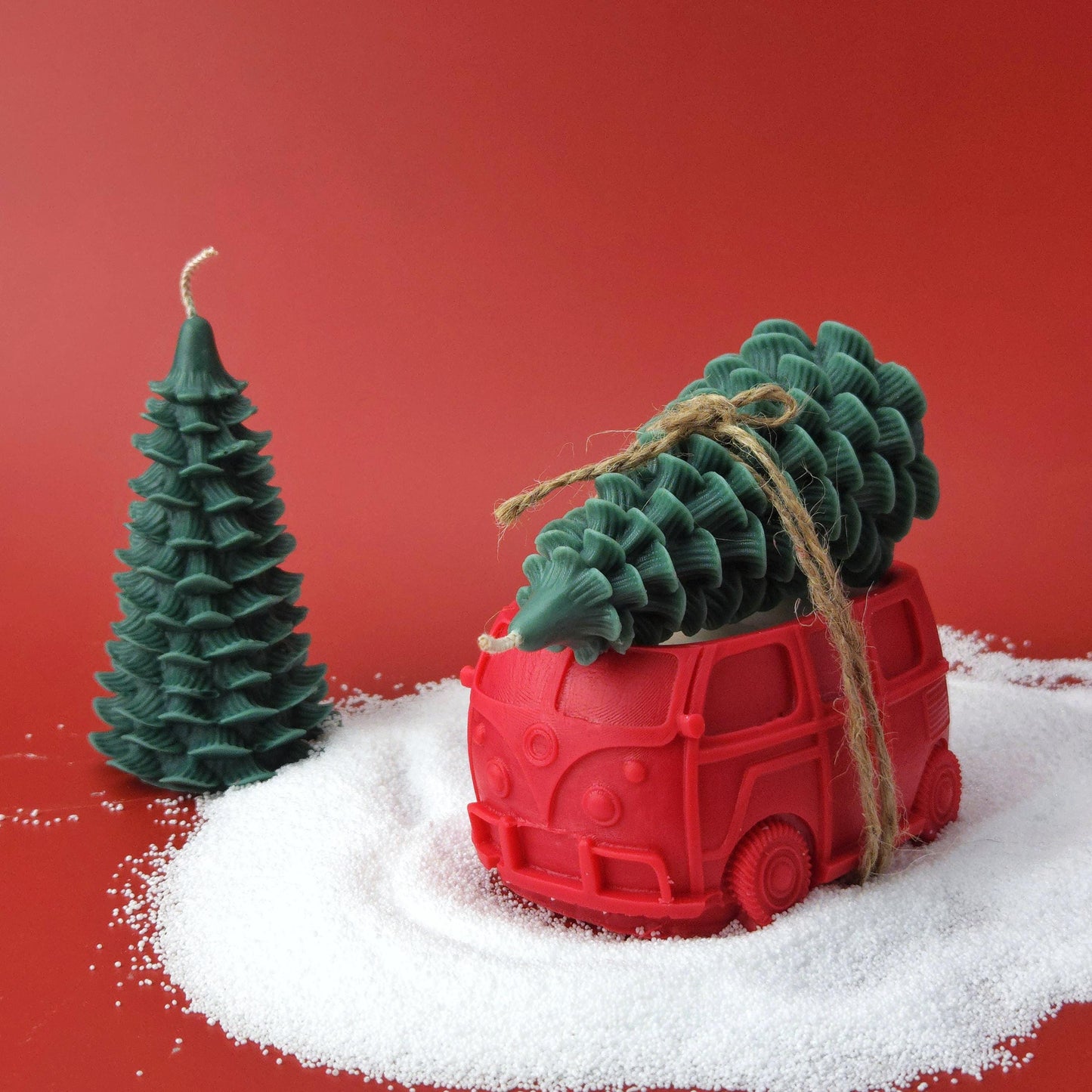 Vintage Car Christmas Tree Candle Set | Detachable Soy Wax Holiday Decor