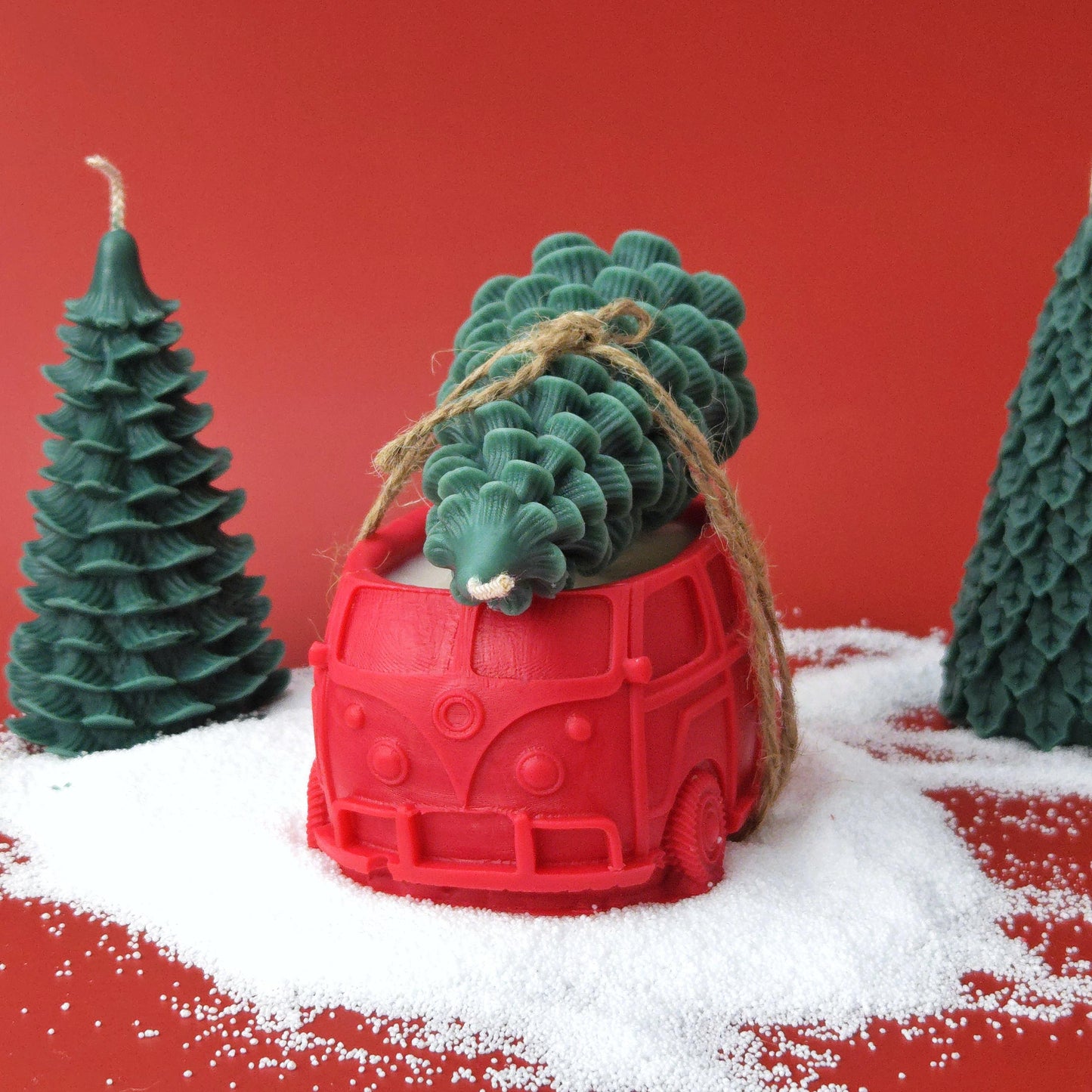 Vintage Car Christmas Tree Candle Set | Detachable Soy Wax Holiday Decor