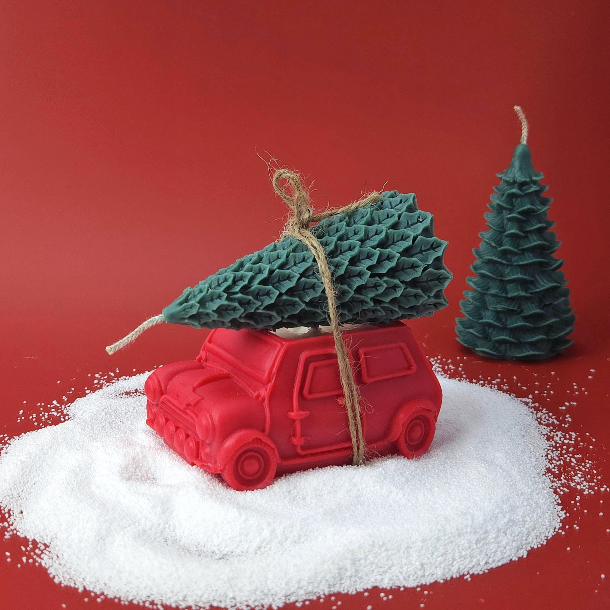 Vintage Car Christmas Tree Candle Set | Detachable Soy Wax Holiday Decor