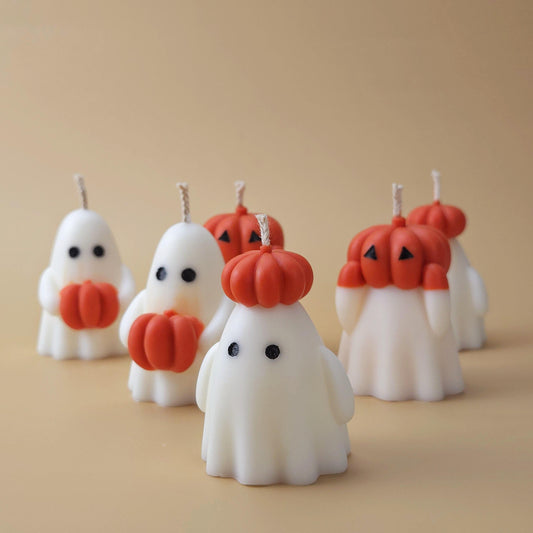 Pumpkin Ghost Candle or Set of 3