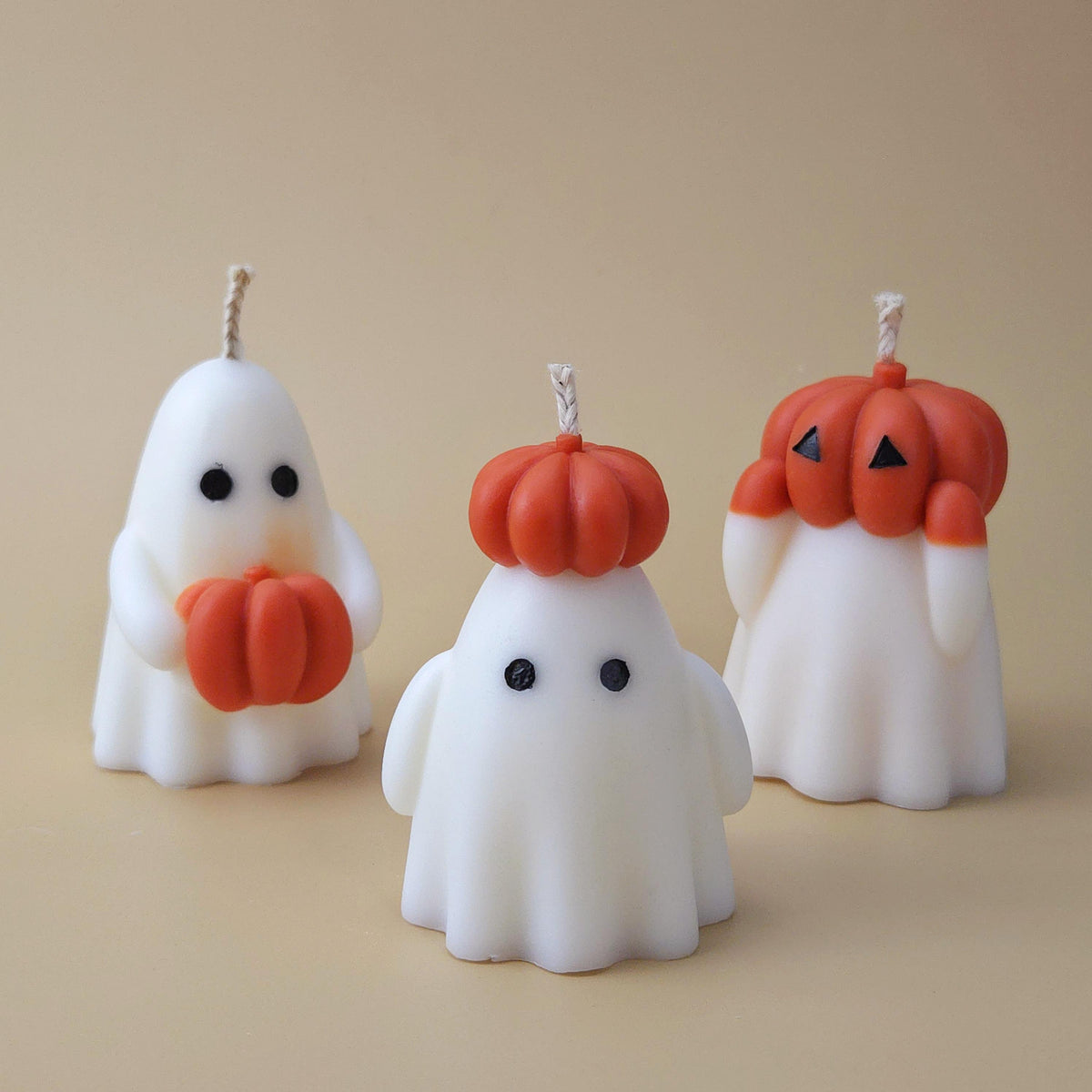 Pumpkin Ghost Candle or Set of 3