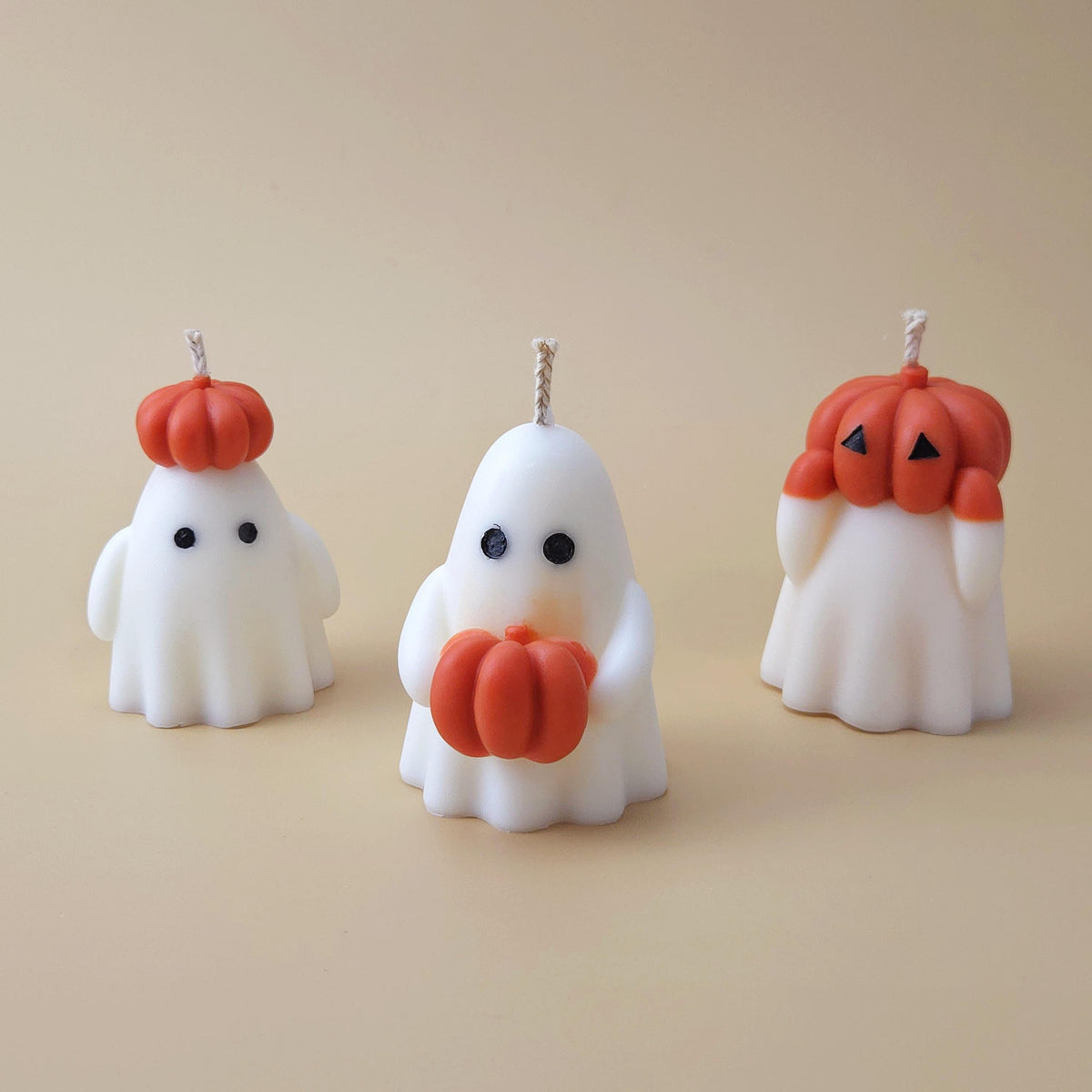 Pumpkin Ghost Candle or Set of 3