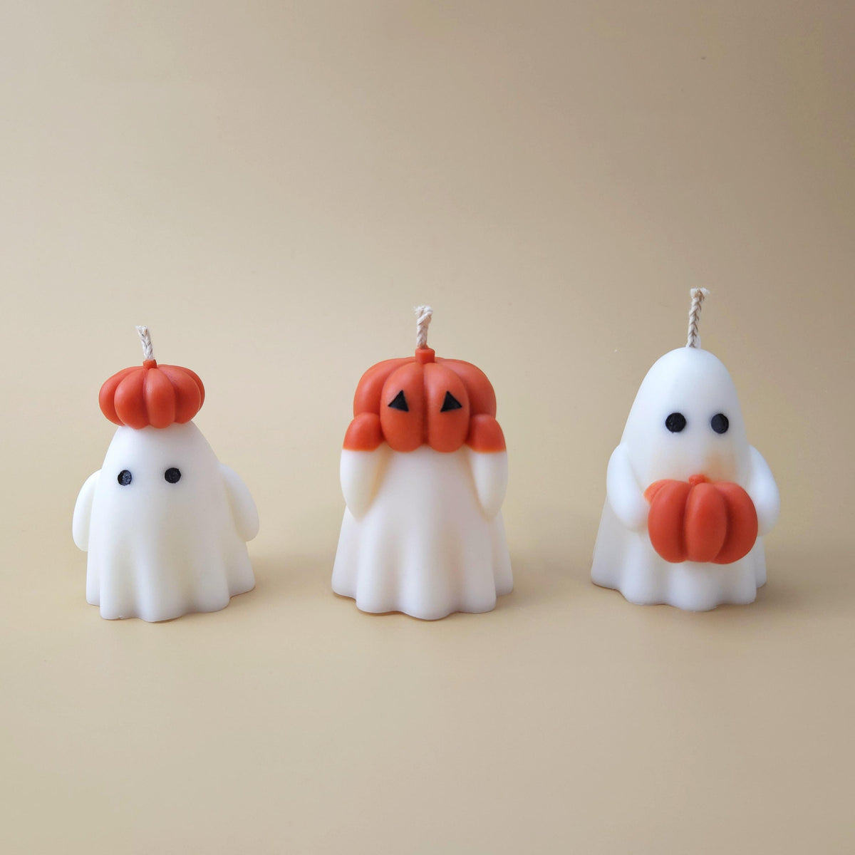Pumpkin Ghost Candle or Set of 3