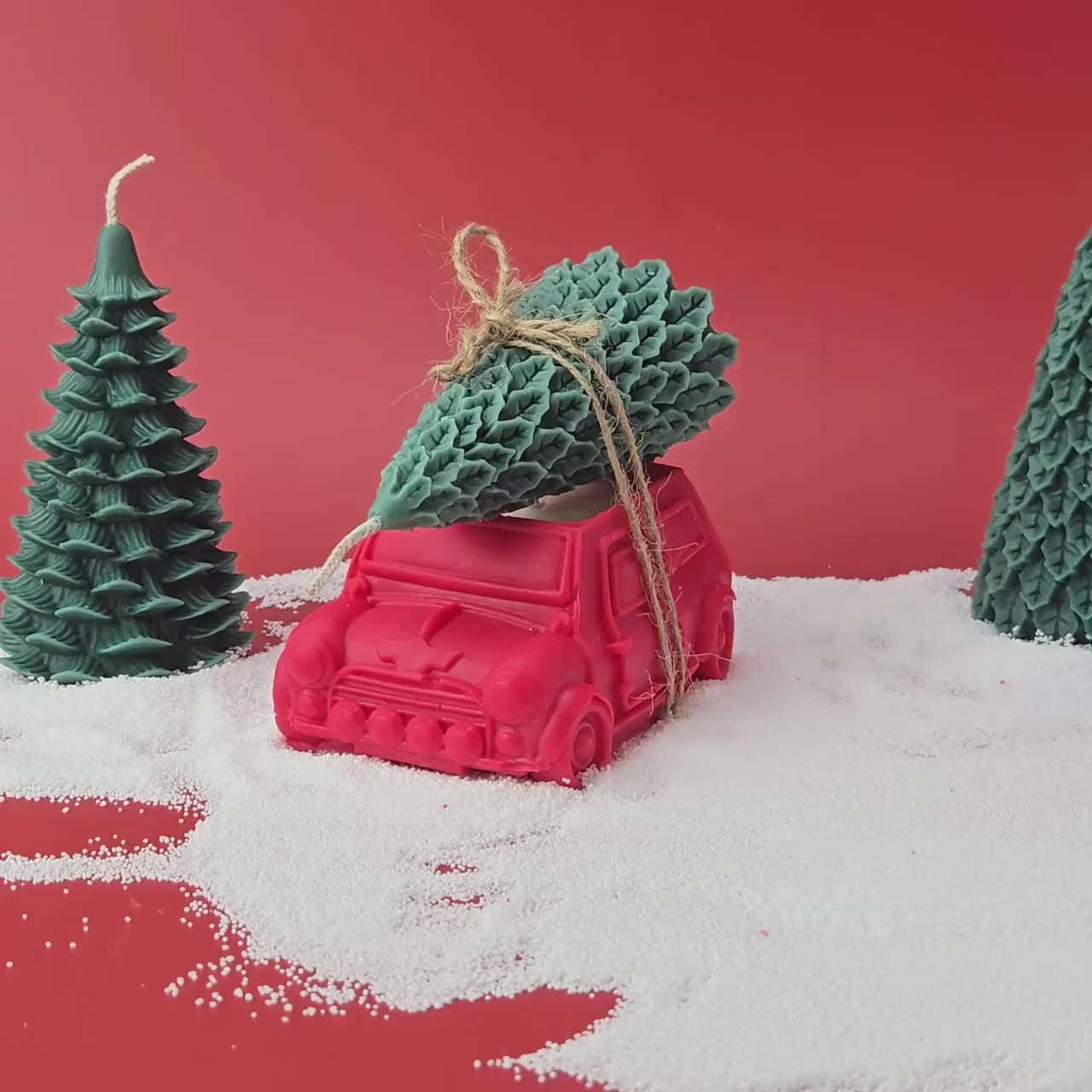 Vintage Car Christmas Tree Candle Set | Detachable Soy Wax Holiday Decor