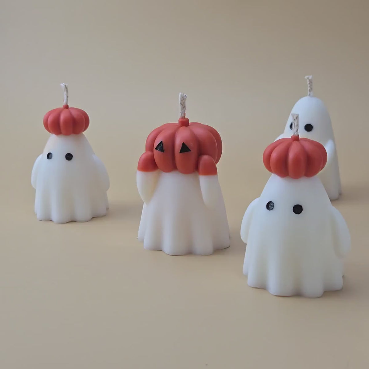 Pumpkin Ghost Candle or Set of 3