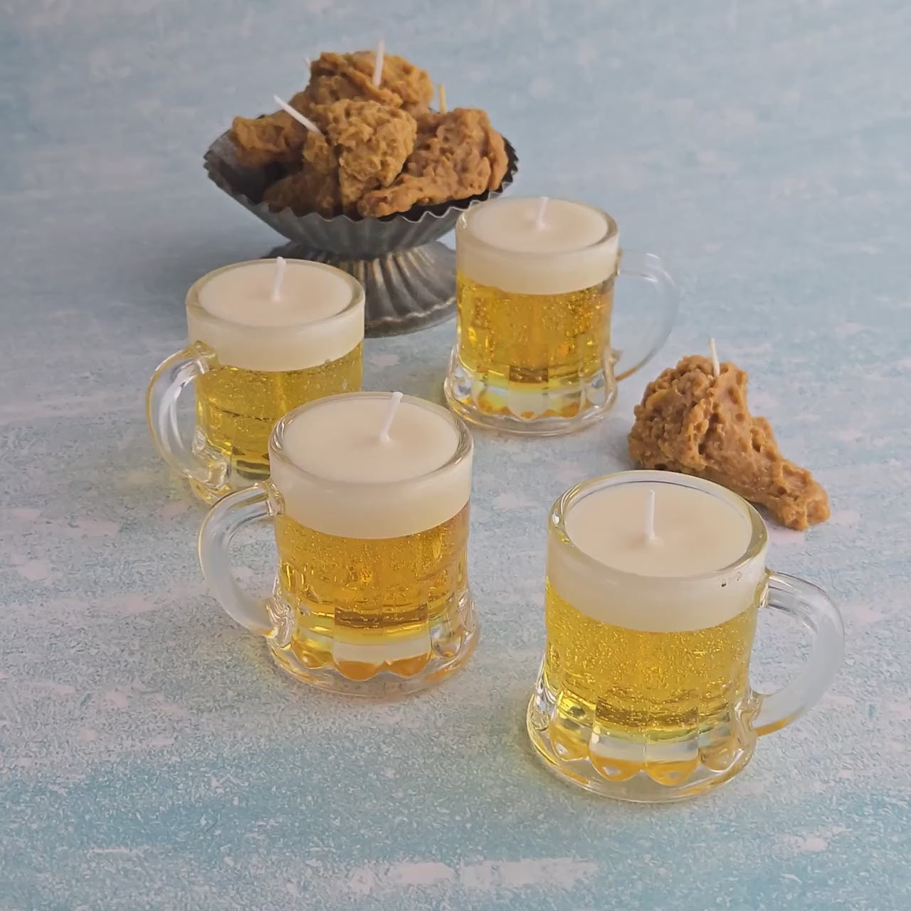 Scented Beer Candle in Shot Glass｜Realistic Gel Wax Beer Mug Candle｜Reusable Glass Candle | Funny Gift for Him | Party Favor | Bar Decor