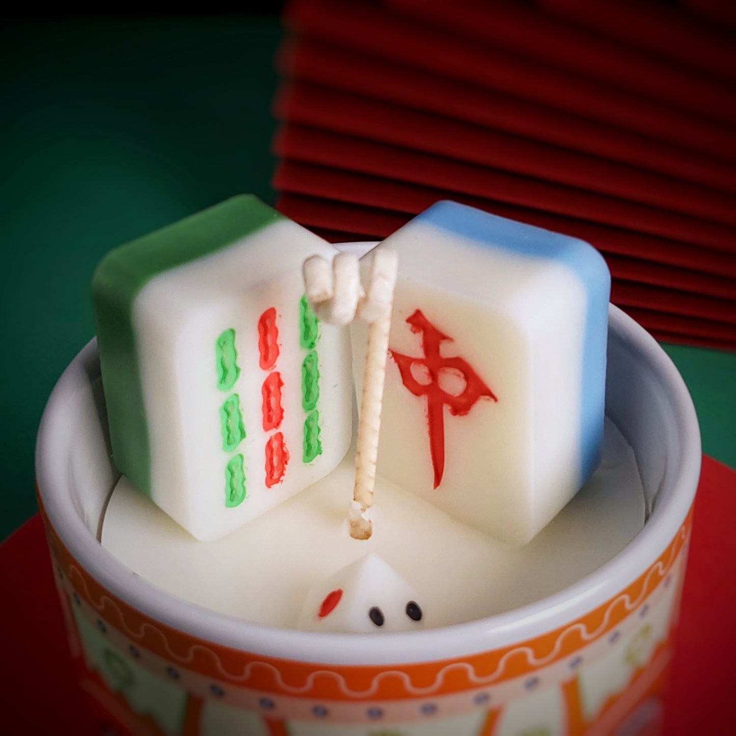 Luck Mahjong handmade candle ｜ soy container candle 8oz | Scented candle | Mahjong | good fortune candle | Chinese traditional candle gift