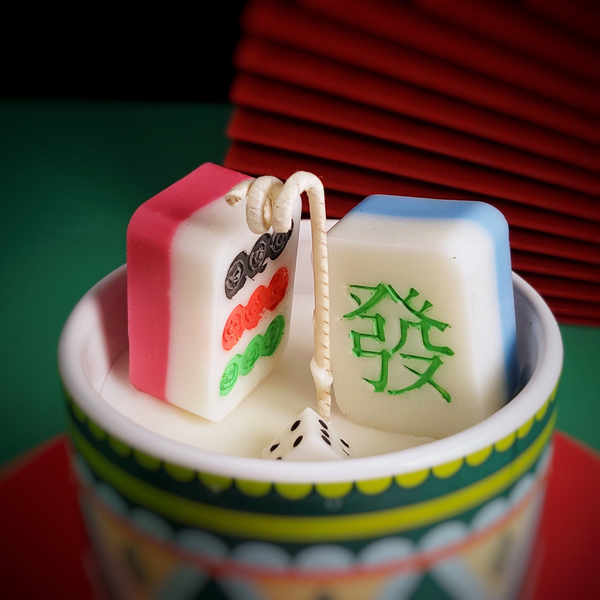 Luck Mahjong handmade candle ｜ soy container candle 8oz | Scented candle | Mahjong | good fortune candle | Chinese traditional candle gift