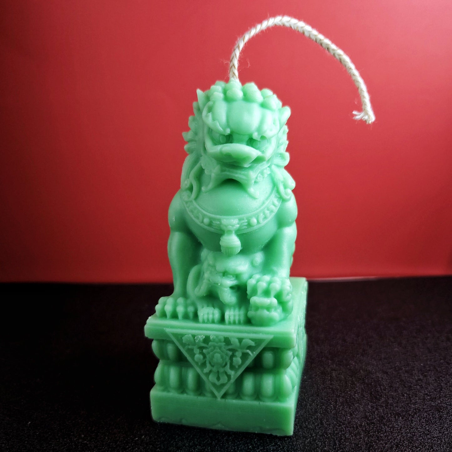 Chinese stone lion candle